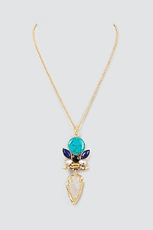Gold Finish Semi-Precious Stone Necklace