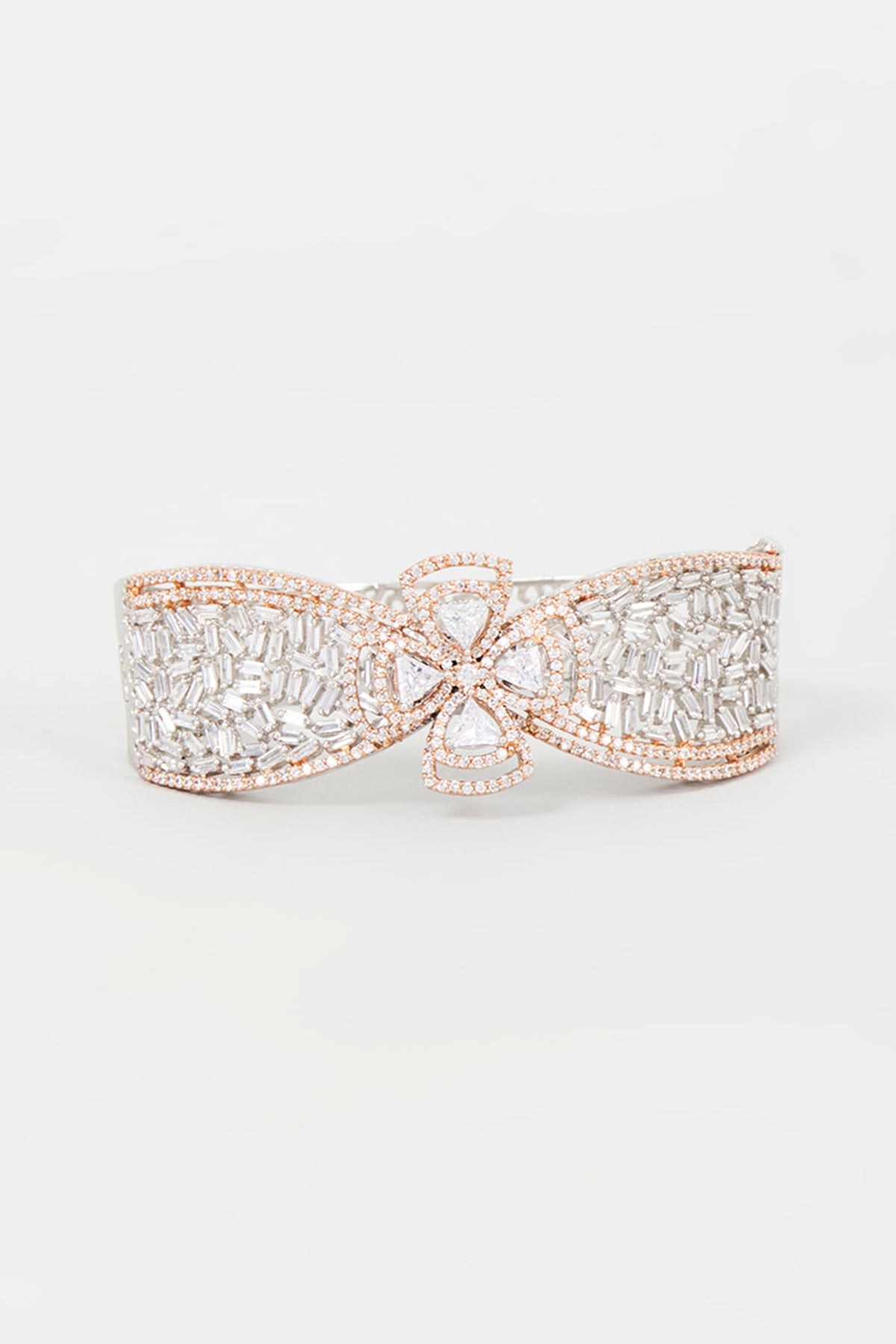 Two Tone Finish Zircon Bracelet