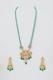 Gold Finish Kundan Polki Mala Set