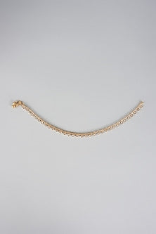 Gold Finish Kundan Polki Anklets (Set of 2)