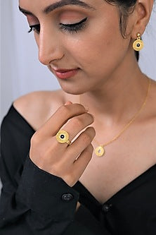 Gold Plated Enamelled Ring