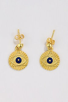 Gold Plated Enamelled Dangler Earrings