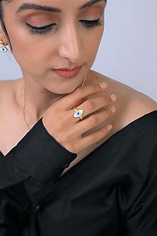 Gold Plated Enamelled Evil Eye Ring