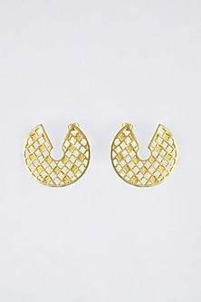 Gold Plated Jharoka Jaal Stud Earrings
