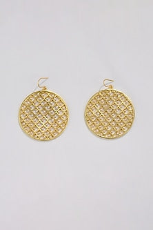 Gold Plated Jharoka Moti Jaal Dangler Earrings