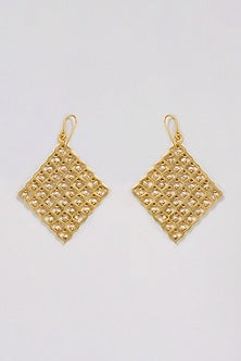 Gold Plated Jharoka Moti Jaal Dangler Earrings