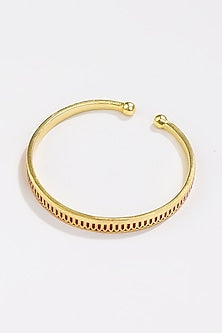 Gold Plated Engraved Enamelled Bangle