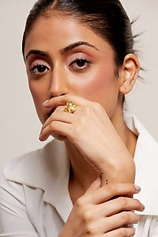 Gold Plated Multi-Colored Stone Handcrafted Ring