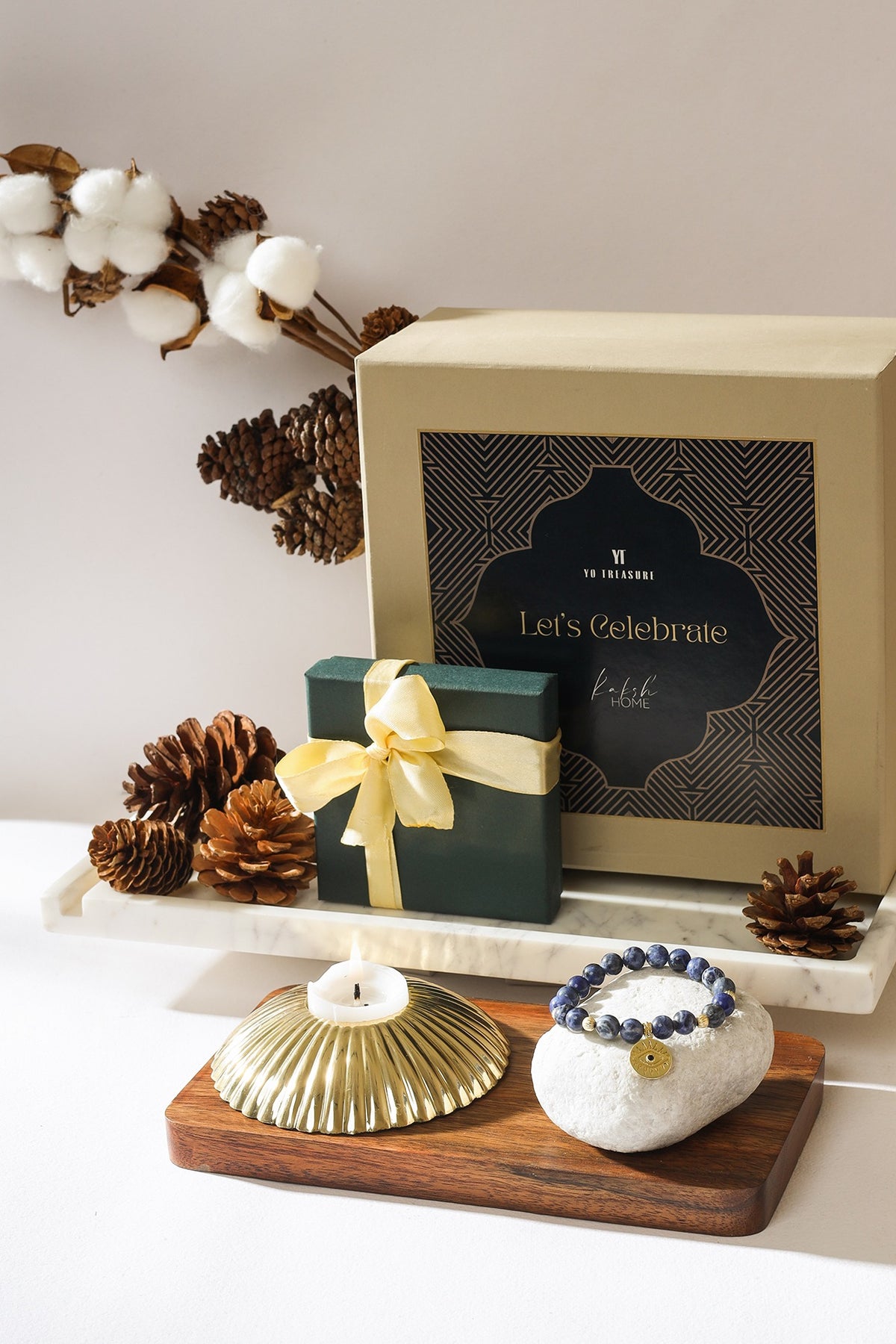 Candle Holder & Bracelet Festive Gift Hamper