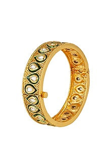 Gold Finish Openable Kundan Bangle