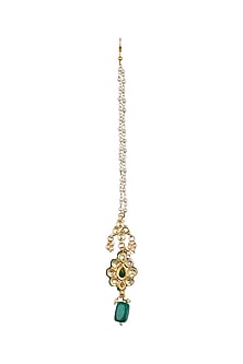 Gold Finish Kundan Polki Maang Tikka