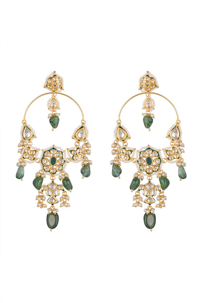 Gold Plated Kundan Chandbali Earrings