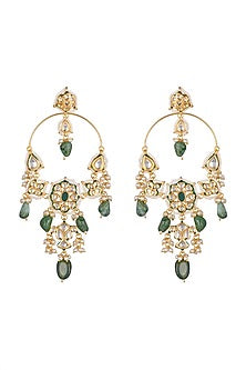 Gold Plated Kundan Chandbali Earrings