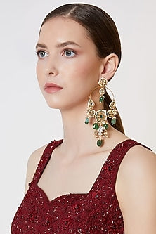 Gold Plated Kundan Chandbali Earrings