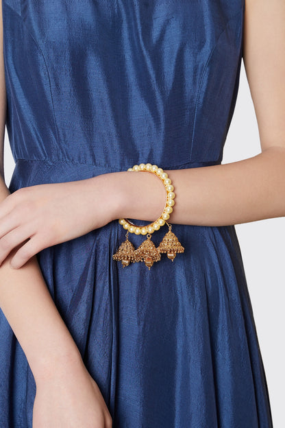 Gold Plated Pearls Bangle