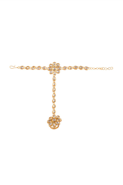 Gold Plated Kundan Hathphool (Set Of 2)