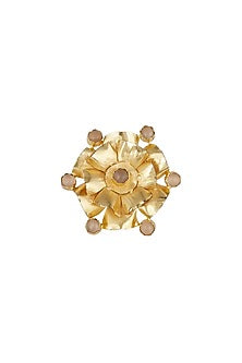 Gold Finish Kundan Ring