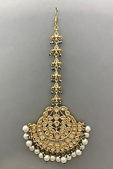 Gold Plated Pearls Maang Tikka