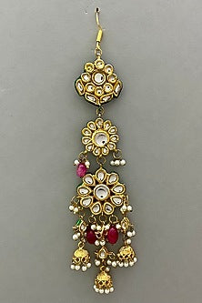 Gold Plated Pearls Floral Maang Tikka