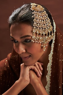 Gold Plated Kundan Polki & Pearl Pasa