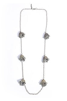 Black Rhodium Finish Oxidised Long Necklace