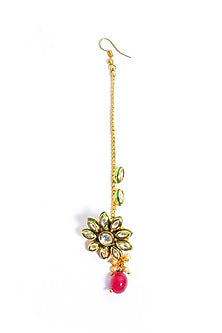 Gold Plated Kundan Polki Borla Maang Tikka