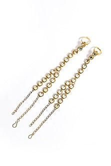 Gold Plated Kundan Polki Hathphools (Set of 2)