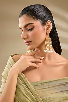 Gold Plated Pearl Jhumka Earrings