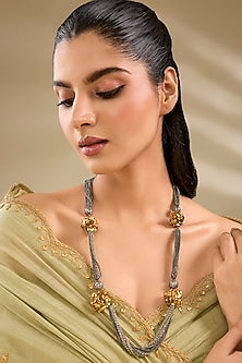 Two Tone Finish Long Chain Necklace