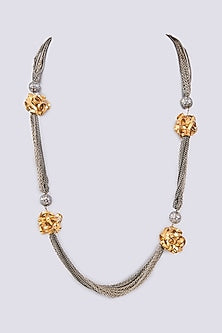 Two Tone Finish Long Chain Necklace
