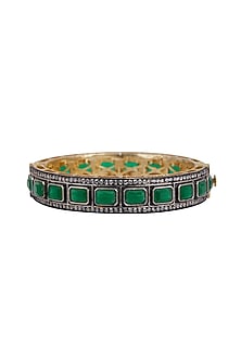Gold Plated Emerald Bangle