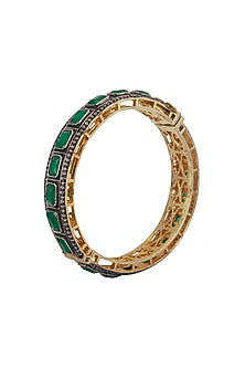 Gold Plated Emerald Bangle