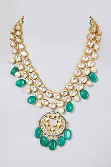 Gold Plated Polki Long Necklace