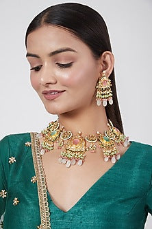 Gold Plated Choker Necklace Set