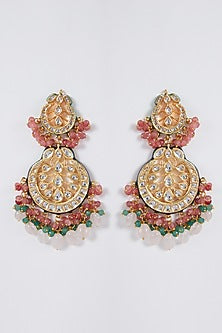 Gold Plated Meenakari Chandbali Earrings