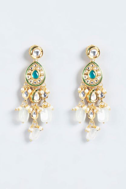 Gold Plated Pearl Dangler Earrings