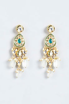 Gold Plated Pearl Dangler Earrings