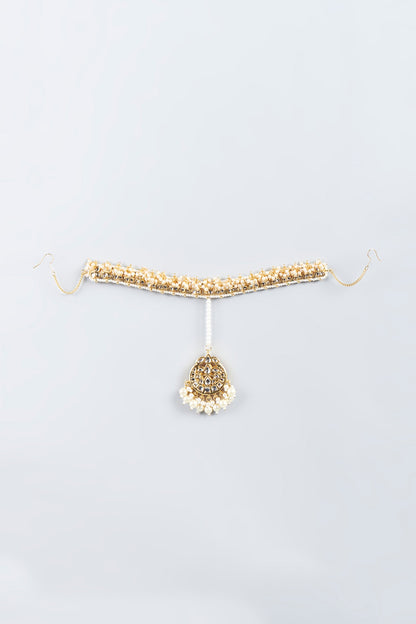 Gold Plated Kundan Polki Sheesh Patti