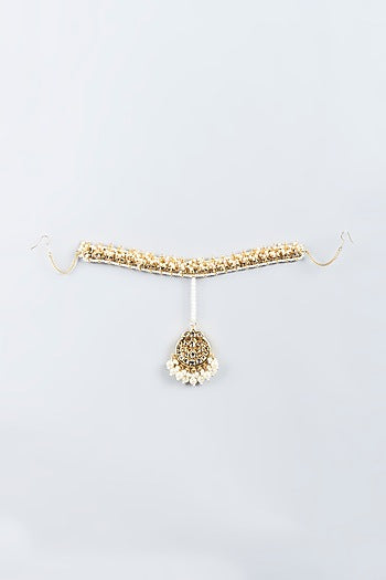 Gold Plated Kundan Polki Sheesh Patti