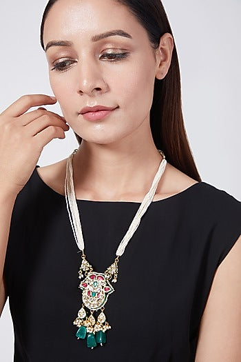 Gold Plated Meenakari Pendant Necklace