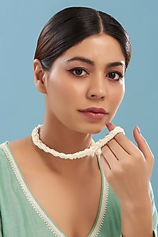 White Rhodium Plated Pearl Necklace