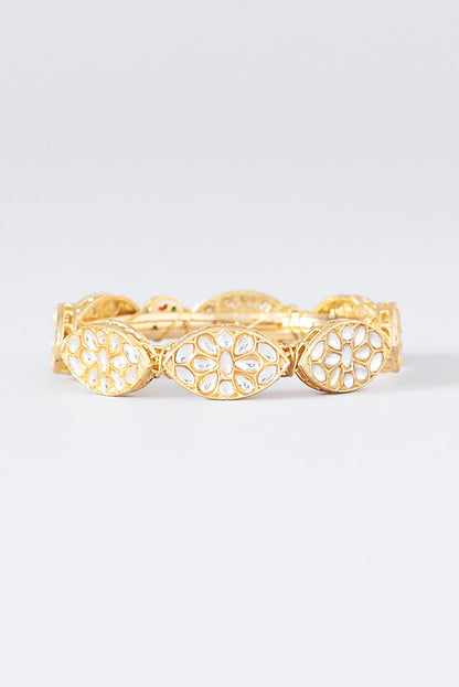 Gold Plated Kundan Polki Bangle