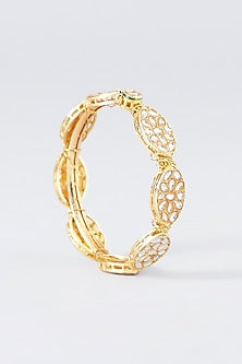 Gold Plated Kundan Polki Bangle