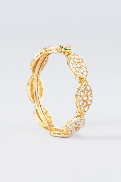 Gold Plated Kundan Polki Bangle
