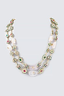 Gold Plated Multi-Colored Motif & Kundan Mala