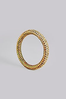 Gold Plated Pearl Bangles (Set Of 2)