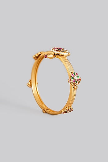 Gold Plated Kundan Polki kada