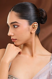 Gold Plated Kundan Polki Stud Earrings