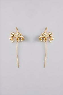 Gold Plated Kundan Polki Stud Earrings