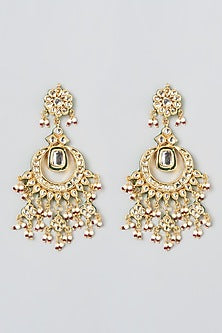 Gold Plated Kundan Polki & Pearl Bead Choker Necklace Set